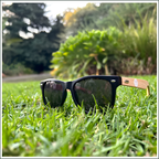 Bamboo-Framed Sunglasses in Cotton Bag