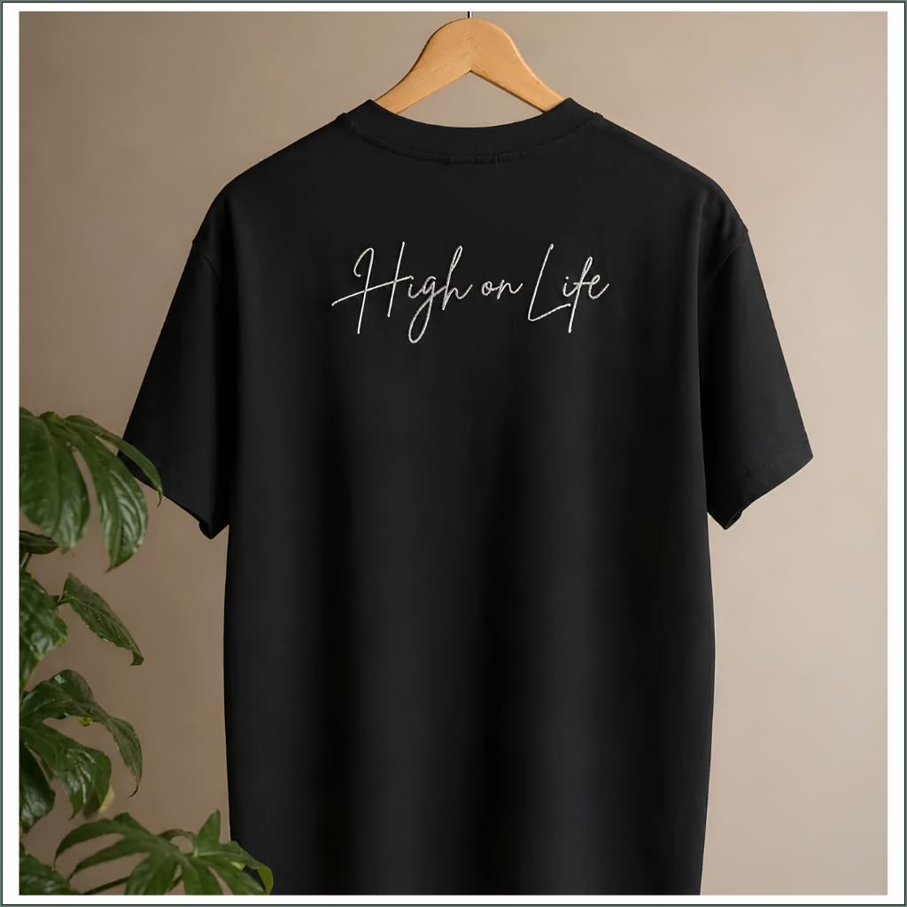 Premium Embroidered T-shirts - High on Life