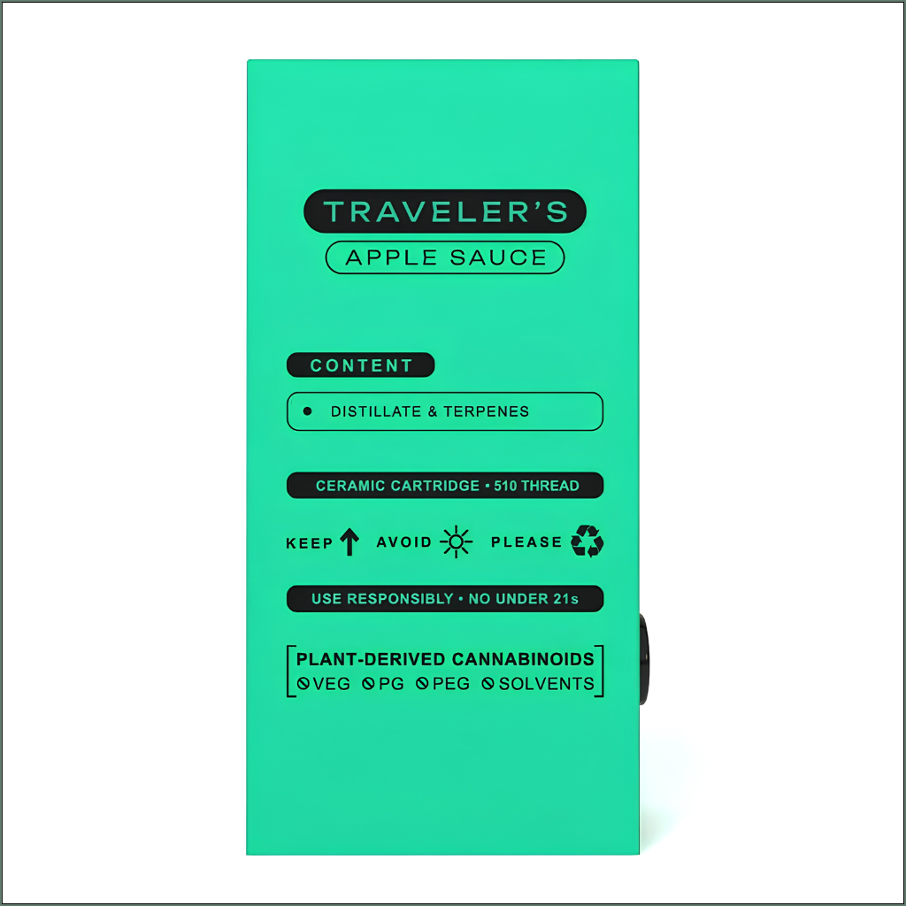 Traveler’s® Ceramic Vape Cartridges 1ml - Apple Sauce (Hybrid)