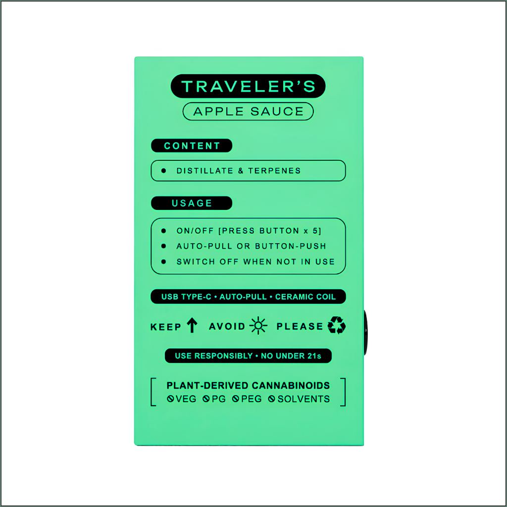 Traveler’s® Stealth Disposable Vapes 1ml - Apple Sauce (Hybrid)