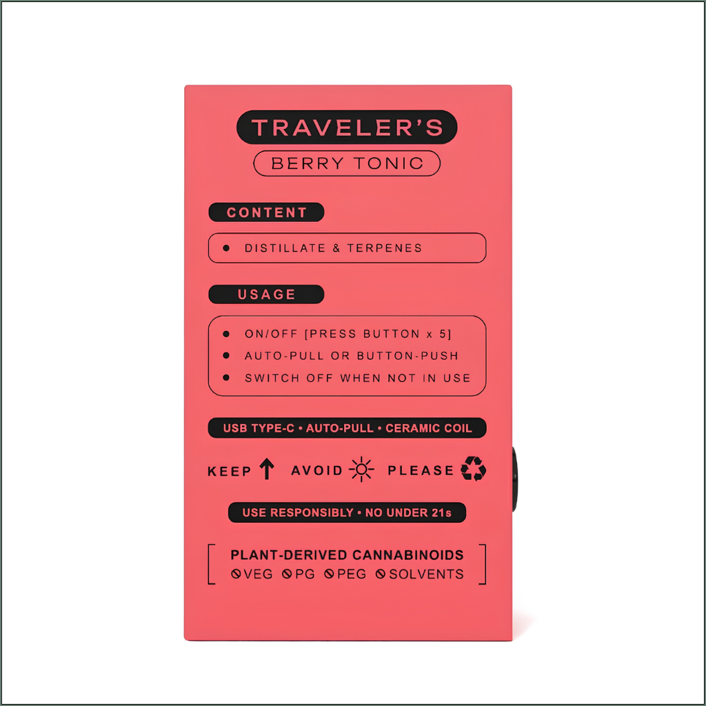 Traveler’s® Stealth Disposable Vapes 1ml - Berry Tonic (Hybrid)