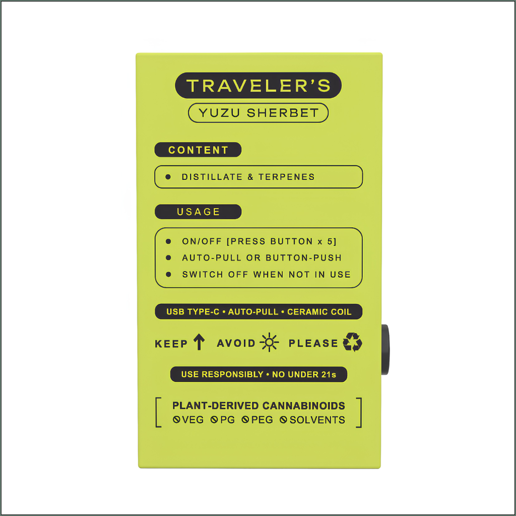 Traveler’s® Stealth Disposable Vapes 1ml - Yuzu Sherbet (Indica)