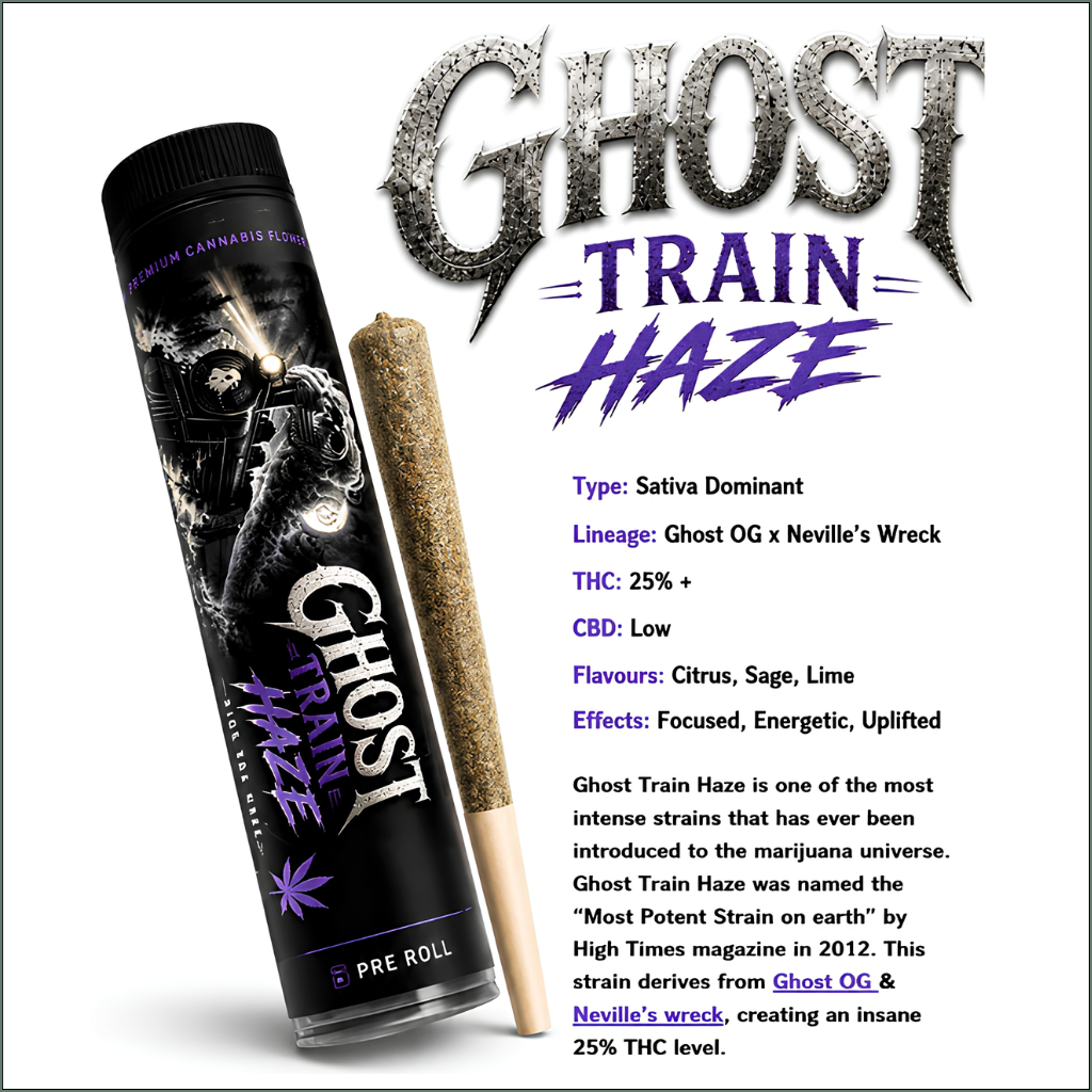 Premium Kingsize Pre-Roll 1g - Indoor - Ghost Train Haze (Sativa)