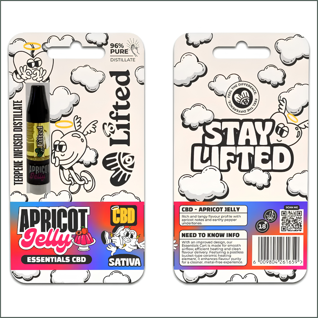 CBD Distillate Vape Carts 1ml - Apricot Jelly (Sativa)
