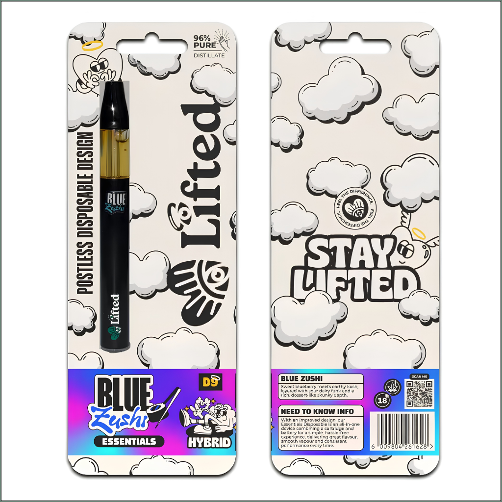 Distillate Disposable Vapes 1ml - Blue Zushi (Hybrid)