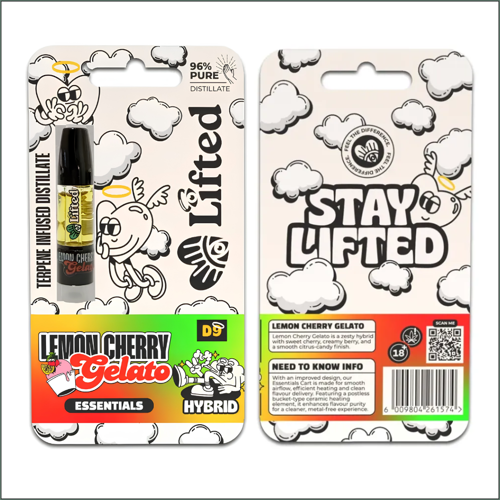 Distillate Vape Carts 1ml - Lemon Cherry Gelato (Hybrid)