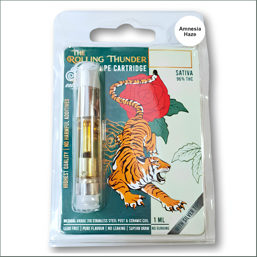 Rolling Thunder Vape Cartridge Full Spectrum - Premium - Amnesia Haze (Sativa)