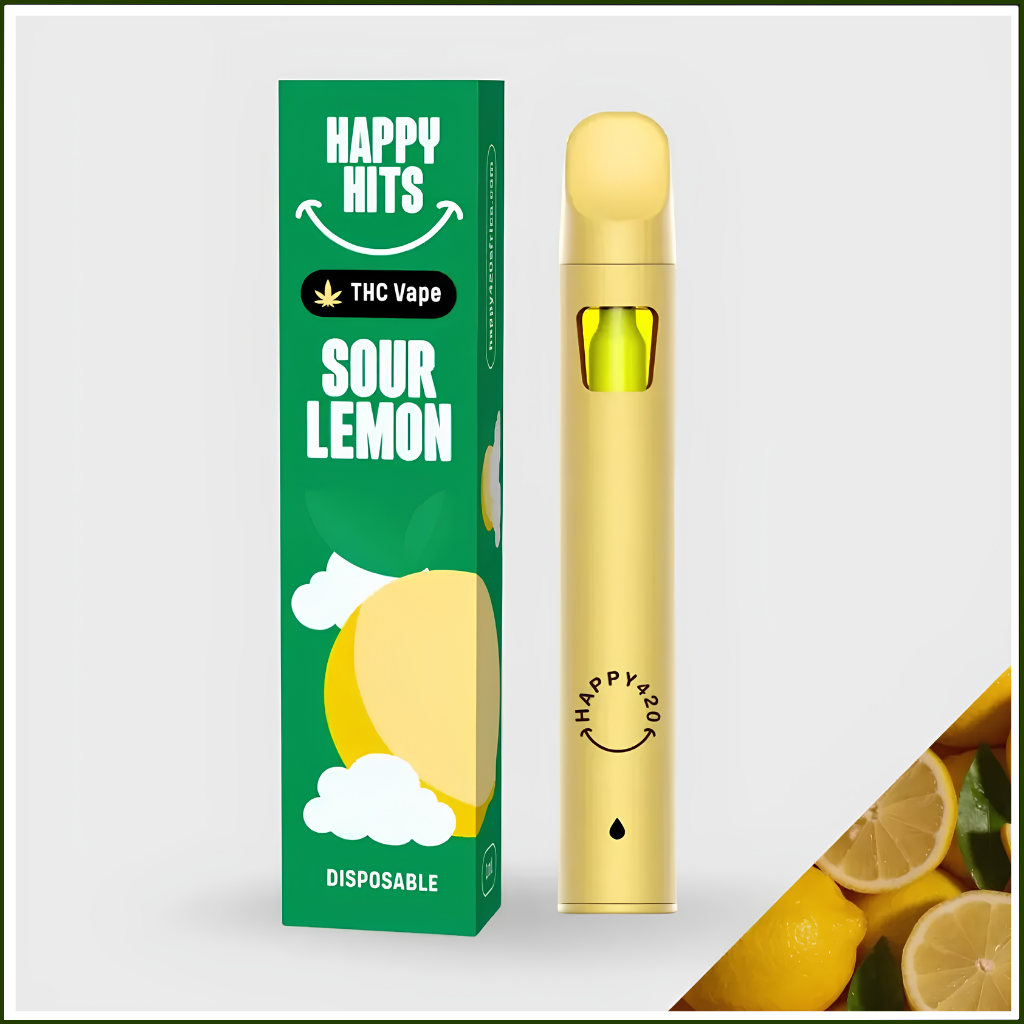 Happy Hits Disposable Vapes 1ml - Sour Lemon (Hybrid)