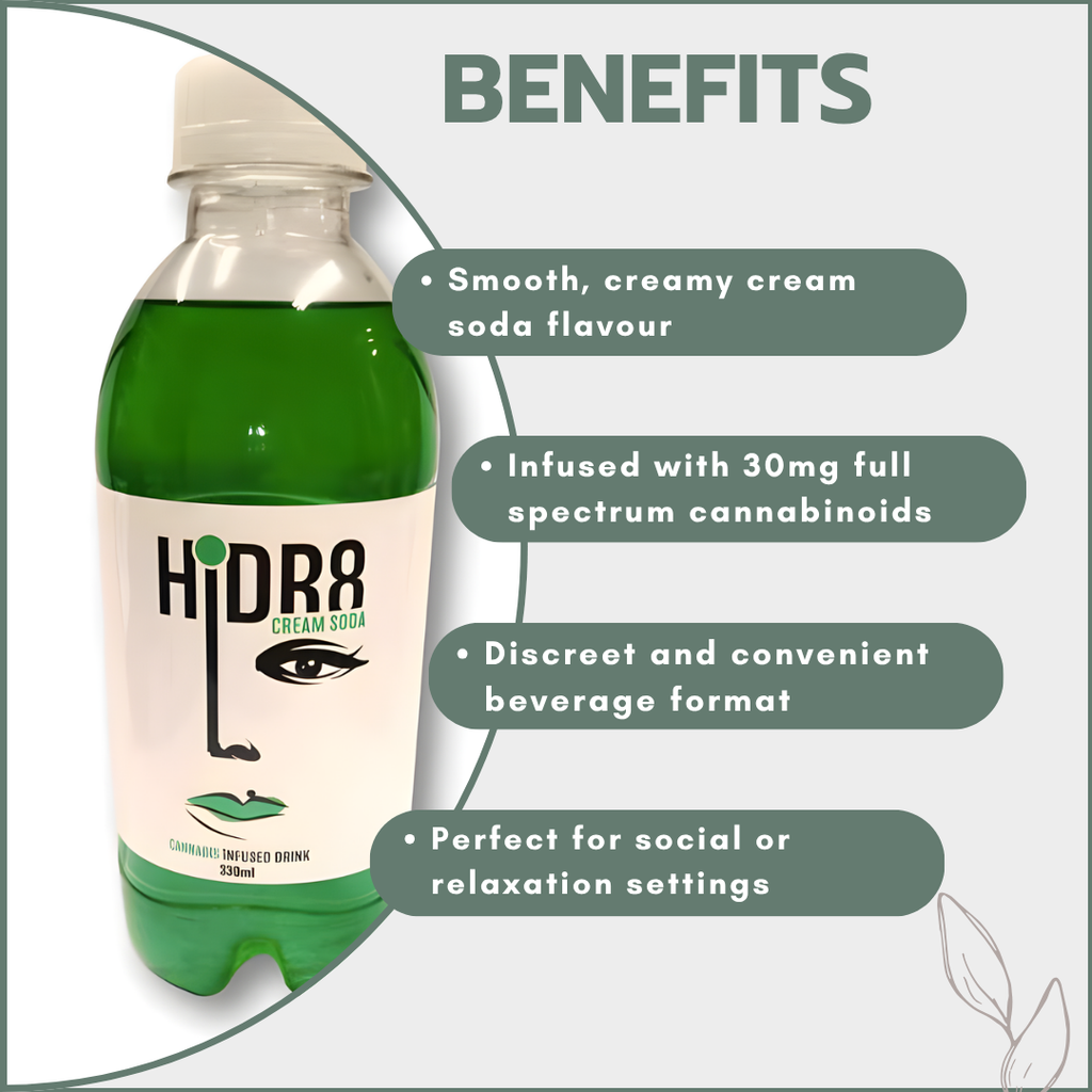 HiDR8 Cannabis Infused Drink 30mg - Cream Soda (330ml)
