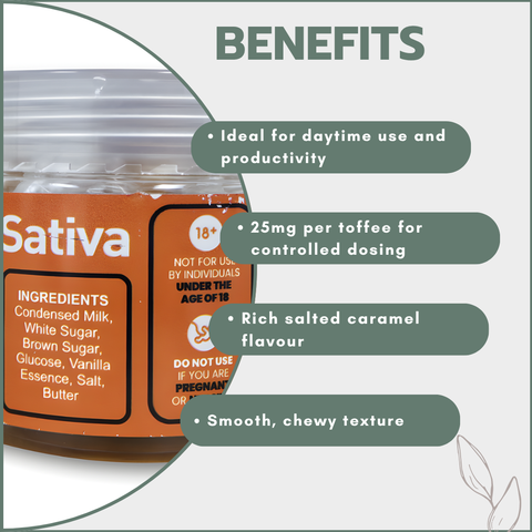 Salted Caramel Toffee 250mg (10x25mg) - Sativa