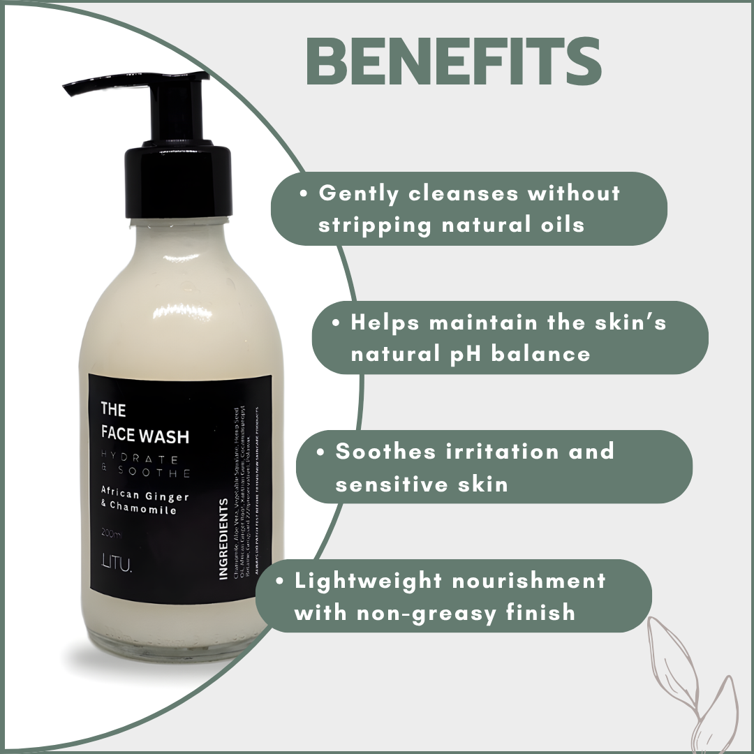 Foaming Face Wash - Hydrate & Soothe (African Ginger, Chamomile & Hemp Seed Oil) 200ml