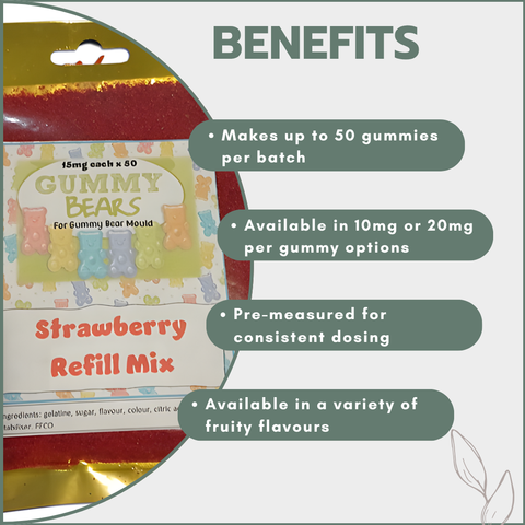 Canna Gummy Refill Mix with Distillate for 50 cavities (4 Flavours)