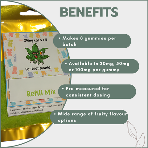 Canna Gummy Refill Mix with Distillate for 8 cavities (8 Flavours)