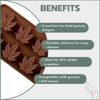 Silicone Cannabis Leaf Gummy Mould (8 cavities)