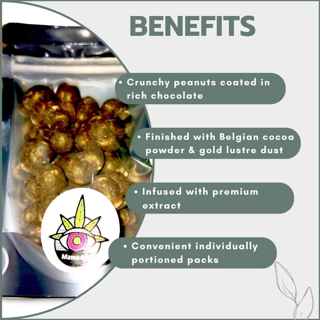 Gold Nugget Chocolate Peanuts 100mg (10 Packs)
