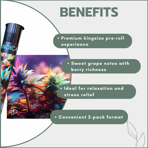 Premium Kingsize Pre-Rolls - Grape Ape - Indica (2's)