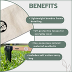 Bamboo-Framed Sunglasses in Cotton Bag