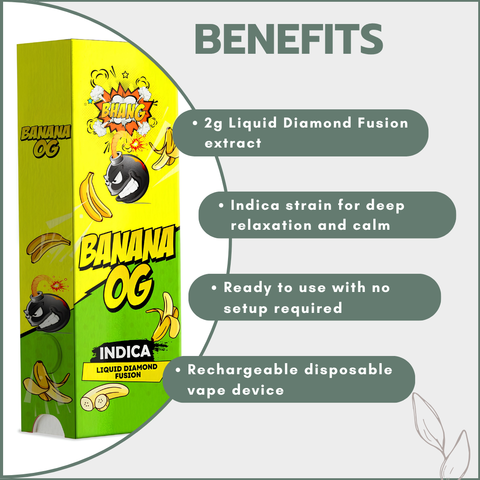 Bhang Bars Liquid Diamond Fusion THC Vapes 2g - Banana OG (Indica)