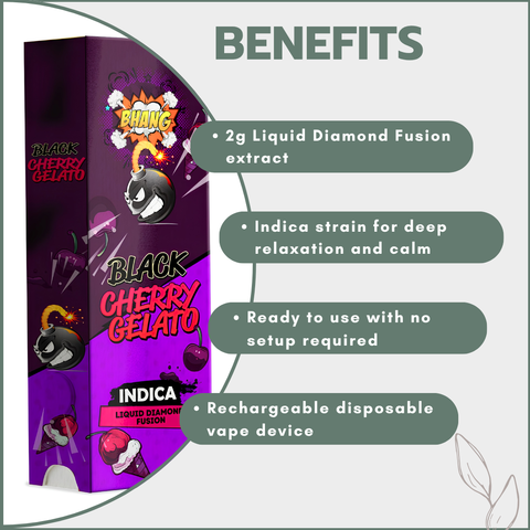 Bhang Bars Liquid Diamond Fusion THC Vapes 2g - Black Cherry Gelato (Indica)