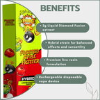 Bhang Bars Liquid Diamond Fusion THC Vapes 2g - Frosted Apple Fritter (Hybrid)