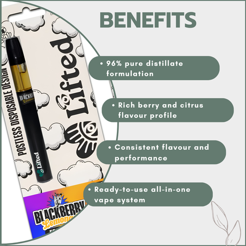 Distillate Disposable Vapes 1ml - Blackberry Lemonade (Indica)