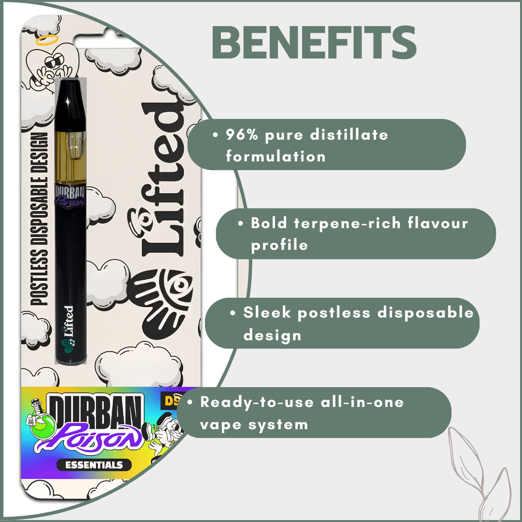 Distillate Disposable Vapes 1ml - Durban Poison (Sativa)