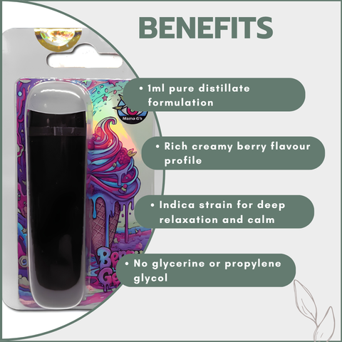 Pure Distillate Disposable Vapes 1ml - Berry Gelato (Indica)