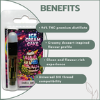 Distillate Vape Cart 1ml - Ice Cream Cake (Indica)