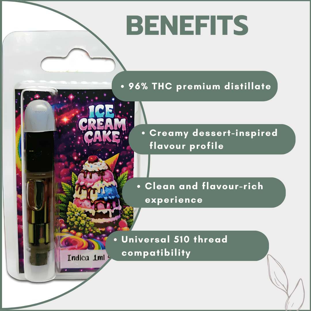 Distillate Vape Cart 1ml - Ice Cream Cake (Indica)