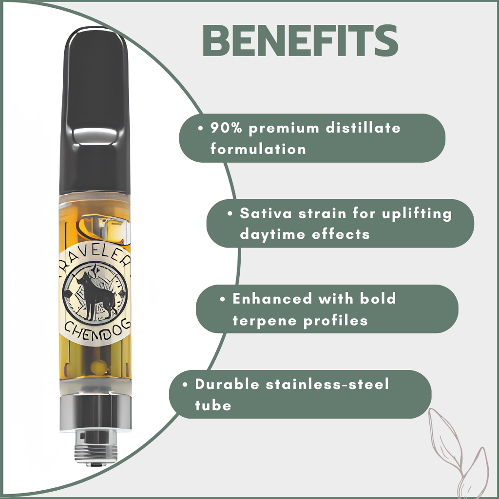 Traveler’s® Classic Vape Cartridges 1ml - Chemdog (Sativa)