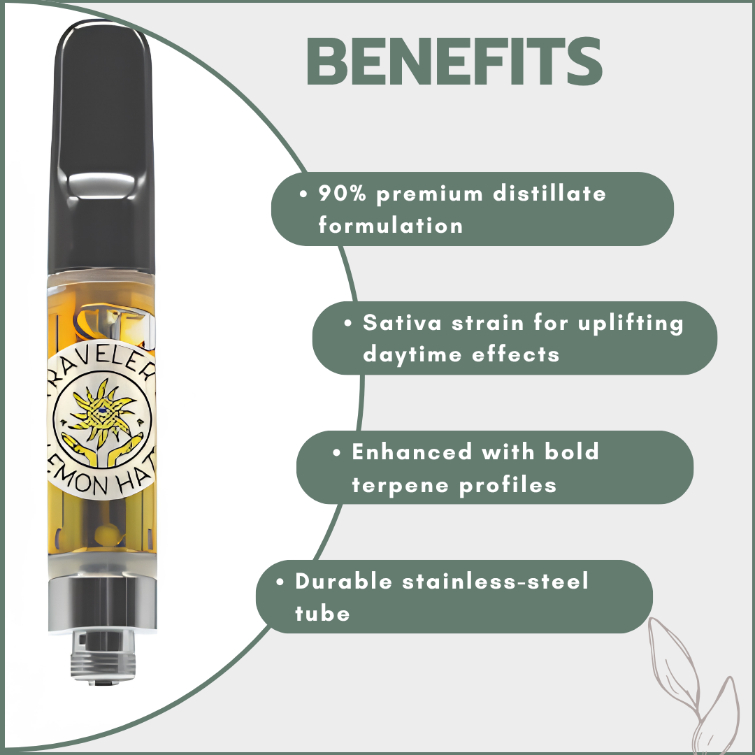Traveler’s® Classic Vape Cartridges 1ml - Lemon Haze (Sativa)