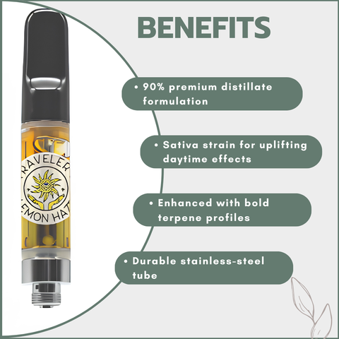 Traveler’s® Classic Vape Cartridges 1ml - Lemon Haze (Sativa)