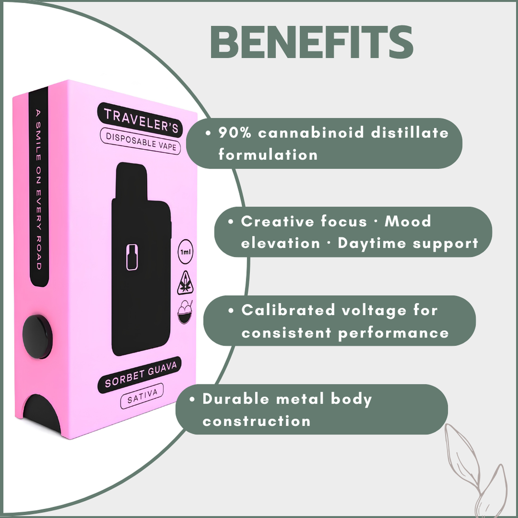 Traveler’s® Stealth Disposable Vapes 1ml - Sorbet Guava (Sativa)