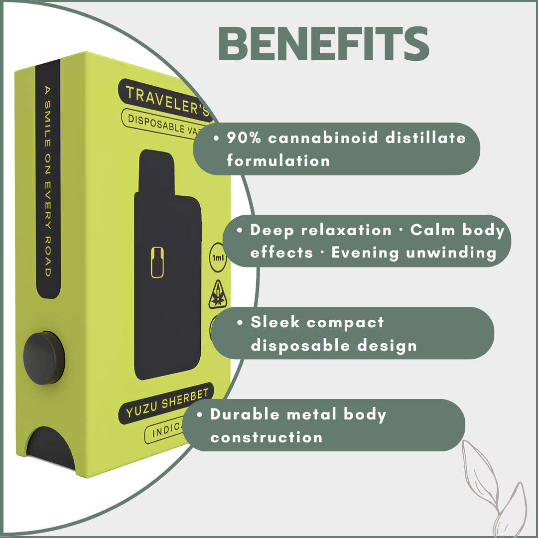 Traveler’s® Stealth Disposable Vapes 1ml - Yuzu Sherbet (Indica)