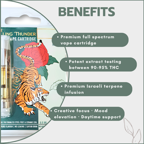 Rolling Thunder Vape Cartridge Full Spectrum - Premium - Dutch Treat Haze (Sativa)