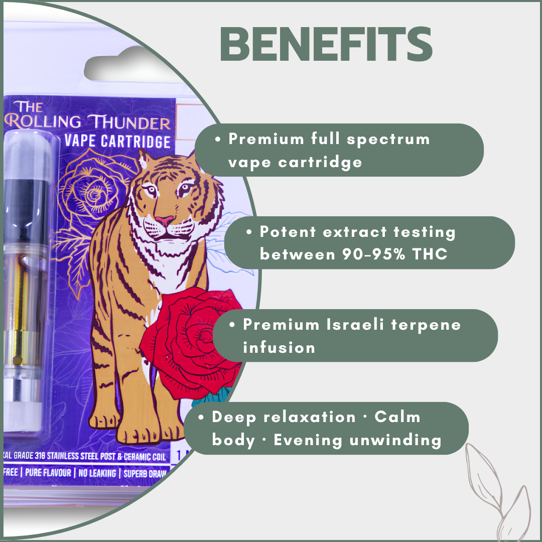 Rolling Thunder Vape Cartridge Full Spectrum - Premium - Girl Scout Cookies (Indica)
