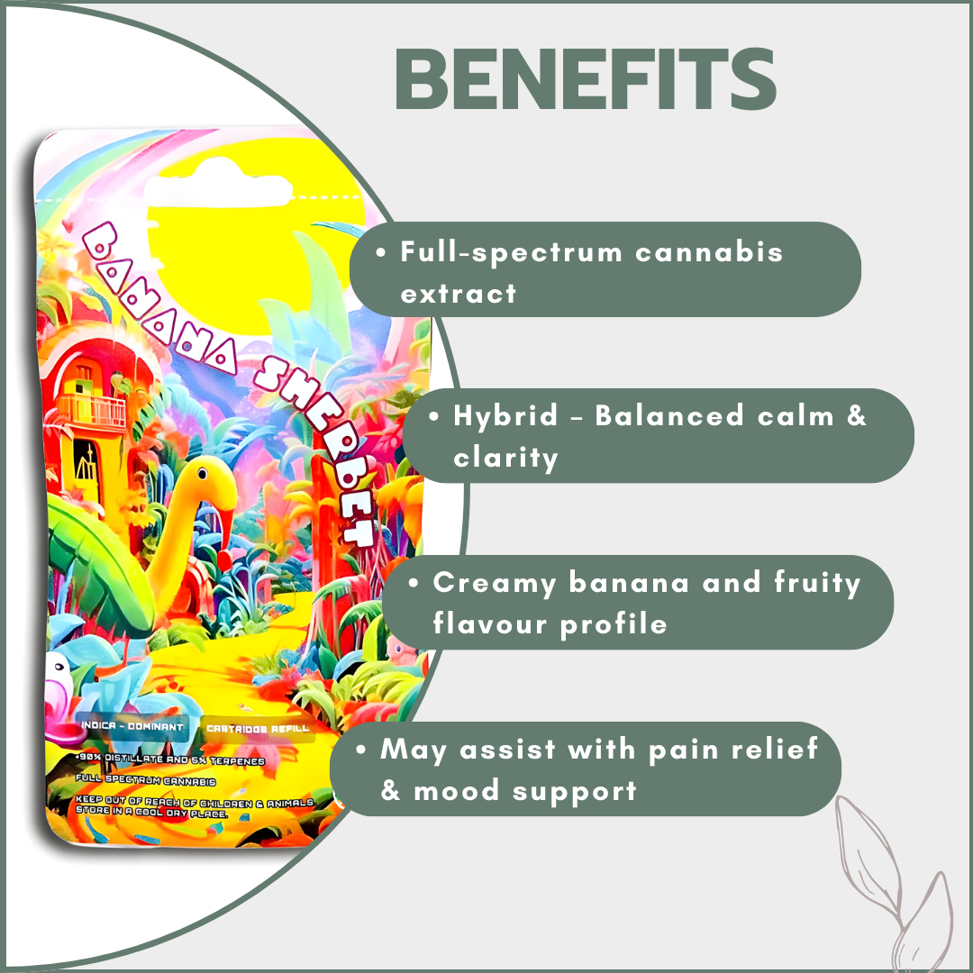 Dreamers Vape Carts 1ml Full Spectrum - Banana Sherbet (Hybrid)