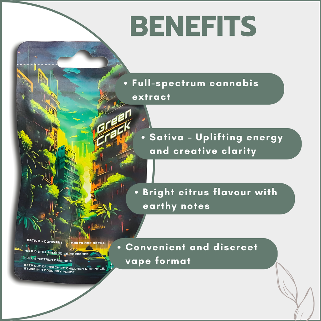 Dreamers Vape Carts 1ml Full Spectrum - Green Crack (Sativa)