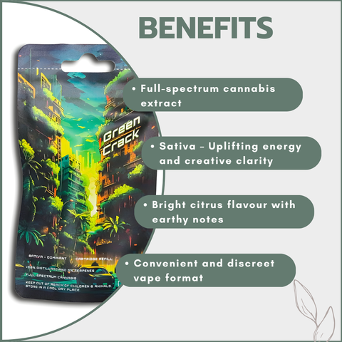 Dreamers Vape Carts 1ml Full Spectrum - Green Crack (Sativa)