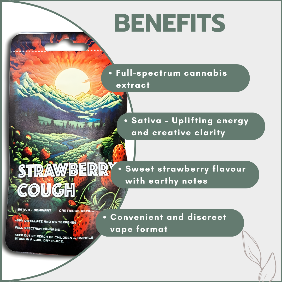 Dreamers Vape Carts 1ml Full Spectrum - Strawberry Cough (Sativa)