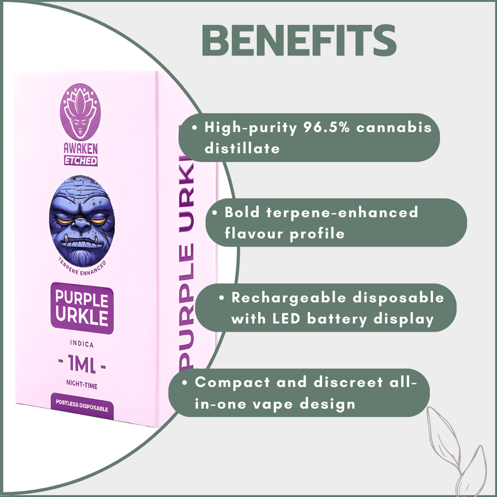 Awaken® Etched Disposable Vape 1ml - Purple Urkle (Indica)