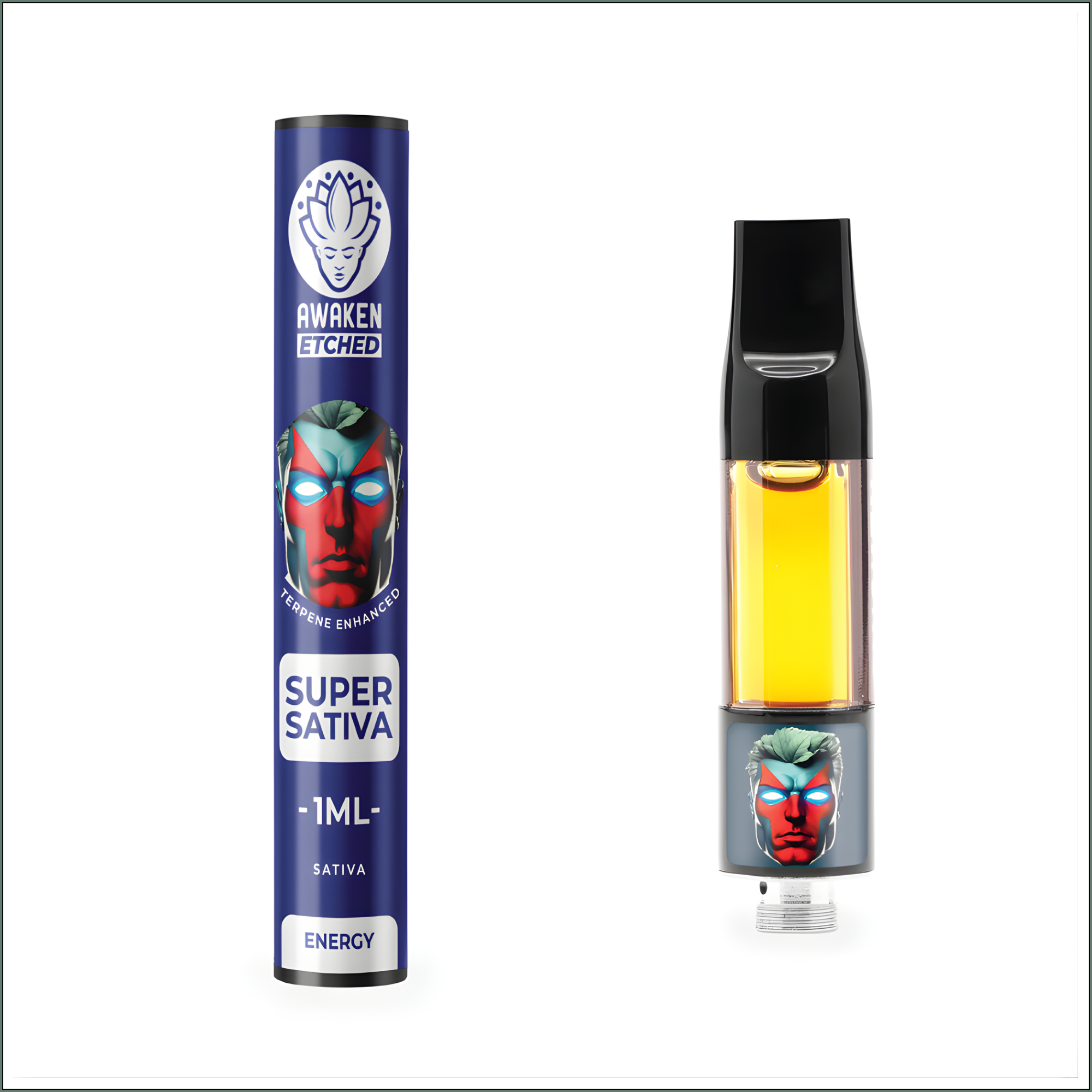 Awaken® Vape Etched Cartridges 1ml - Super Sativa (Sativa)