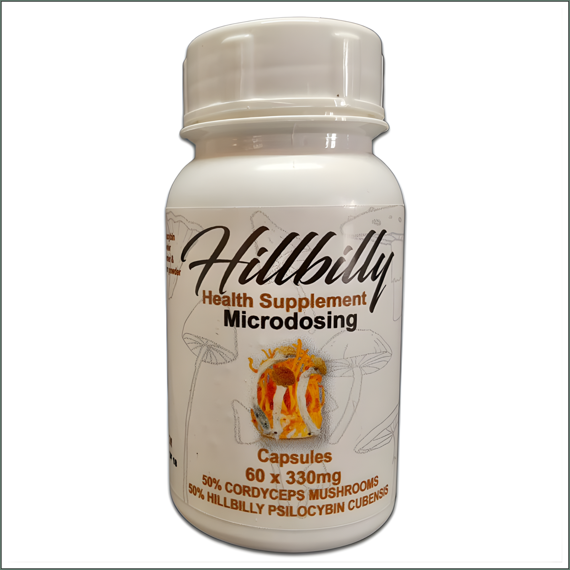 Hillbilly Microstack Psilocybin Microdosing Capsules (Hillbillys + Cordyceps) 330mg
