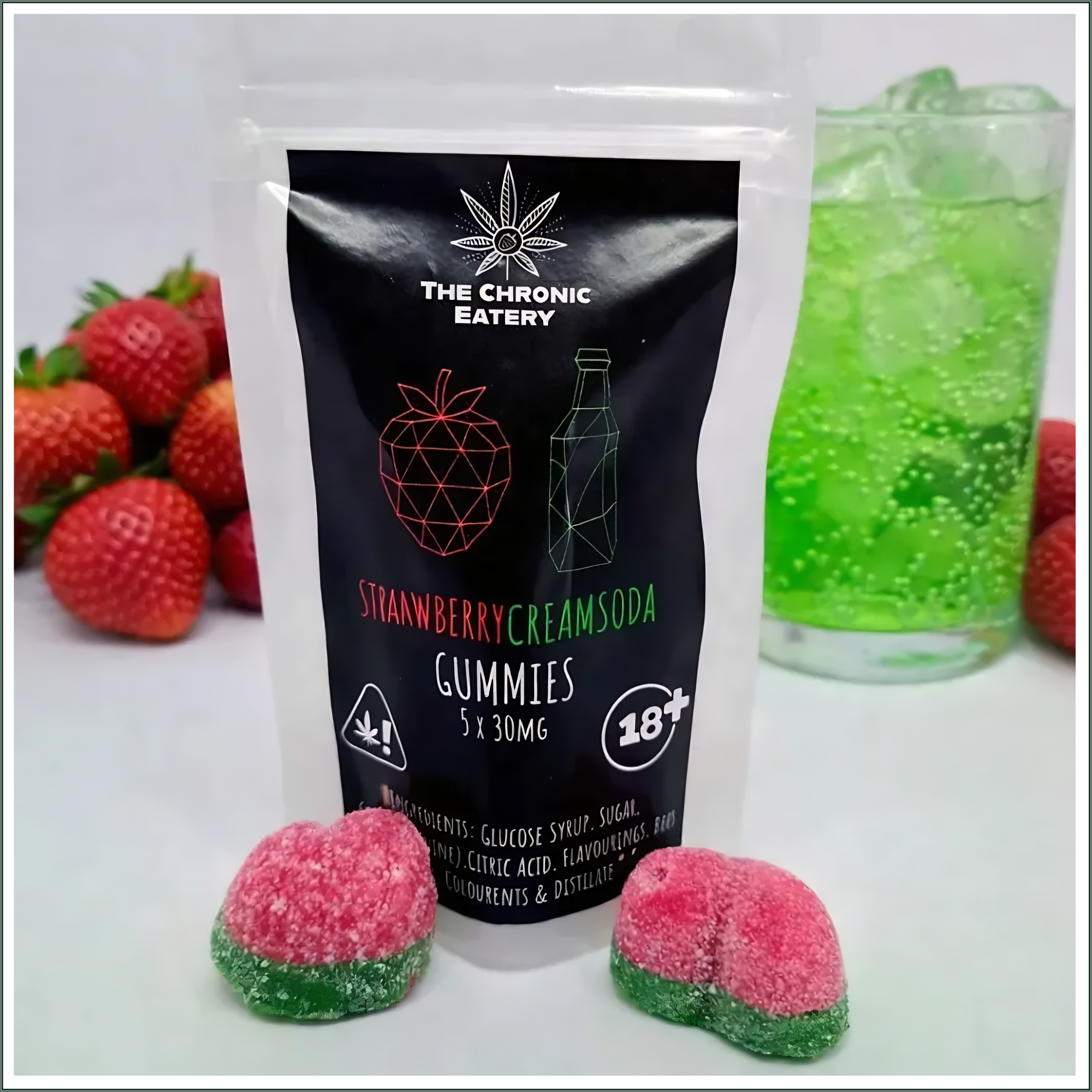 Dual-Flavoured Heart-Shaped Gummies - Strawberry/Cream Soda 150mg (5x30mg)