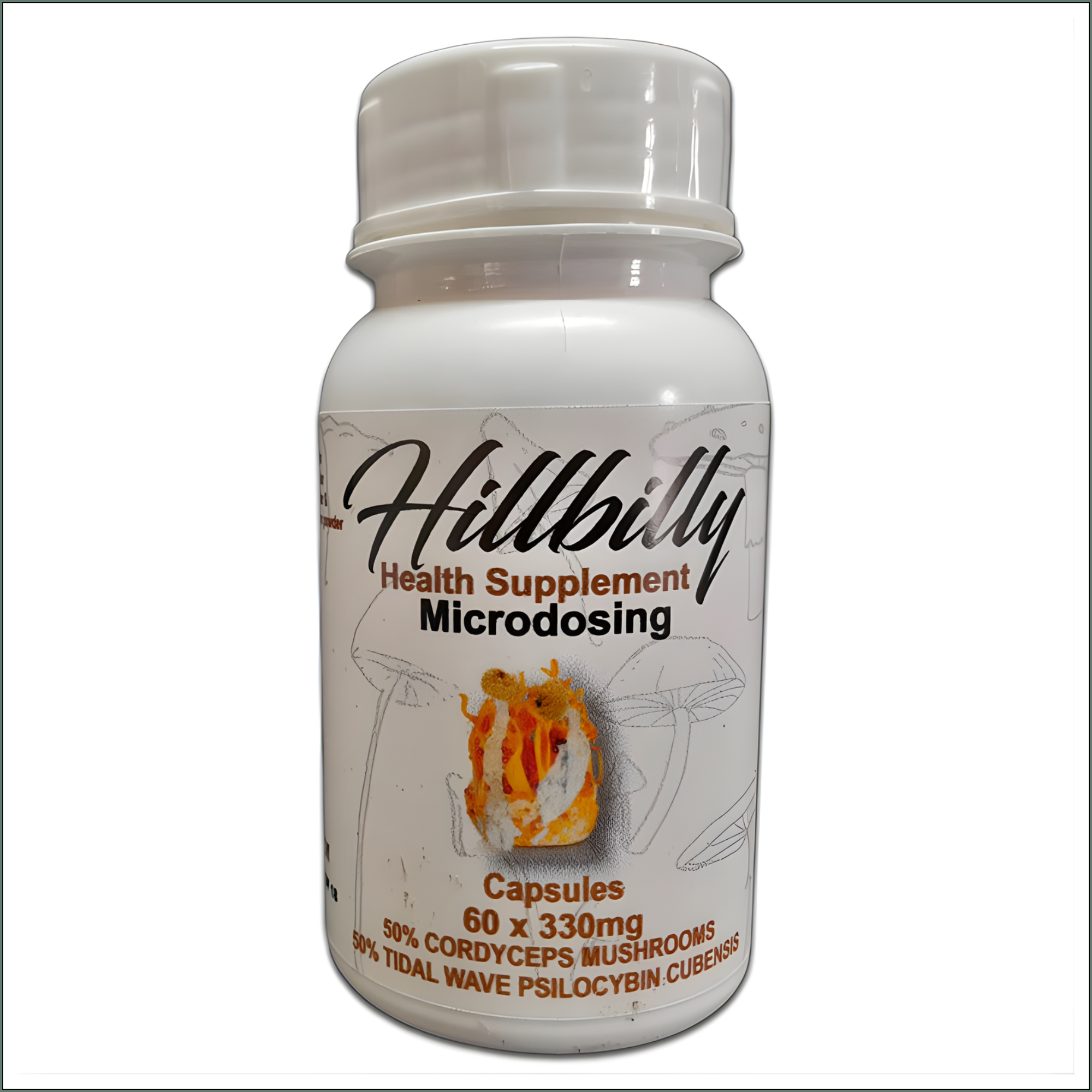 Hillbilly Microstack Psilocybin Microdosing Capsules (Tidal Wave + Cordyceps) 330mg