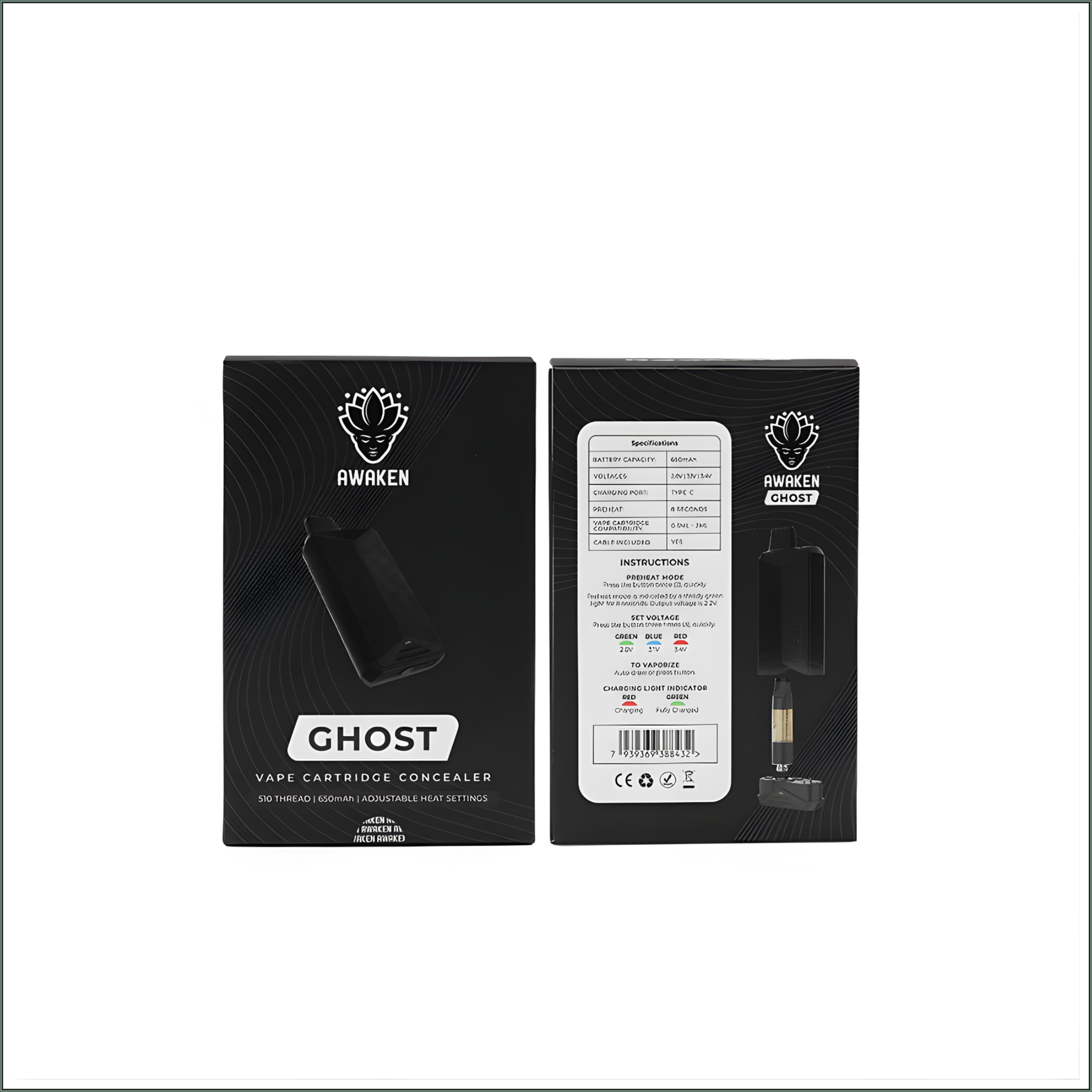 Awaken® Ghost Rechargeable Vape Battery 650mAh