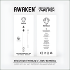 Awaken® Vape Battery Pen 900mAh - Matt White