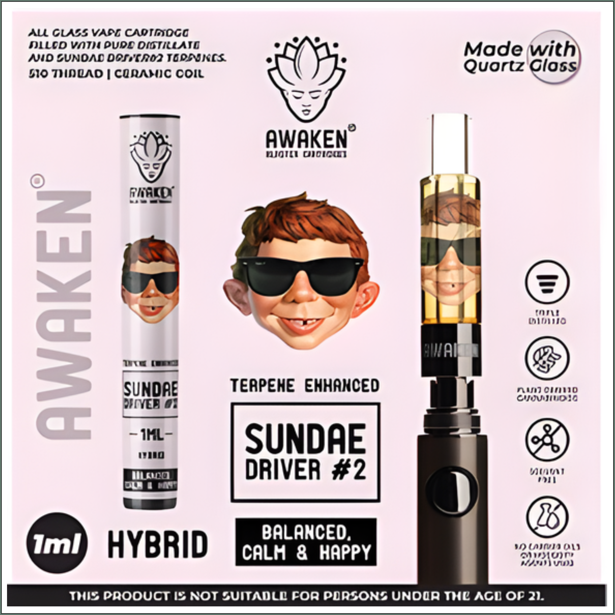 Awaken® Vape Blaster Cartridges 1ml - Sundae Driver #2 (Hybrid)