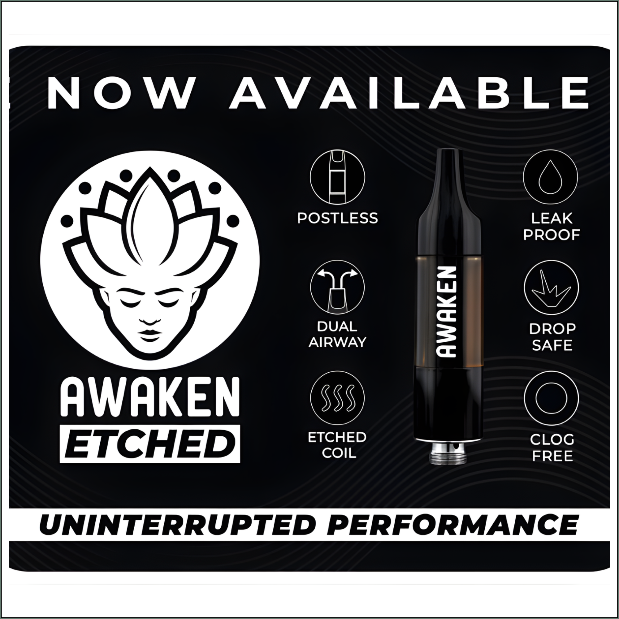 Awaken® Vape Etched Cartridges 1ml - Purple Urkle (Indica)